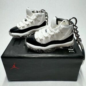 Air Jordan 11 Retro Concord 2018 Black White Sneaker Keychain Pair Shoe Box 3D